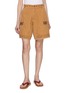 FOUND Floral Embroidered Cotton Canvas Shorts