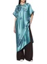 Figure View - Click To Enlarge - KATLIAX - x Lane Crawford Short Sleeve Crewneck Silk Wadding Satin Dress