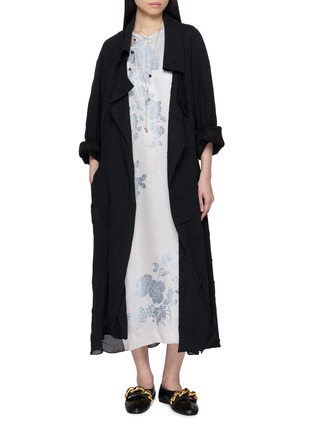 Figure View - Click To Enlarge - KATLIAX - x Lane Crawford Short Sleeve Crewneck Silk Wadding Satin Dress