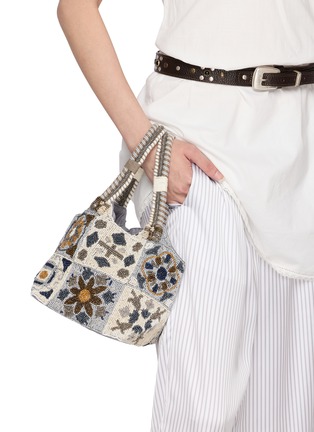 Figure View - Click To Enlarge - IMAYIN - Bromelia Beaded Cotton Bag
