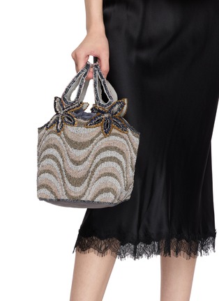 Figure View - Click To Enlarge - IMAYIN - Dalawella Natural Beaded Cotton Bag