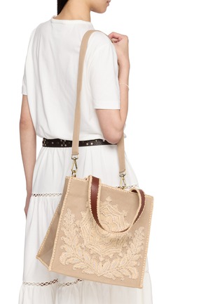 Front View - Click To Enlarge - IMAYIN - Karang Beaded Cotton Carryall Bag