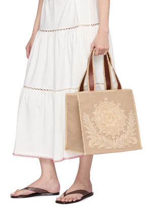 Figure View - Click To Enlarge - IMAYIN - Karang Beaded Cotton Carryall Bag