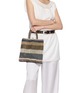 Figure View - Click To Enlarge - IMAYIN - Monstera Beaded Cotton Carryall Bag