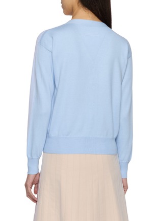 Back View - Click To Enlarge - MM6 MAISON MARGIELA - Trompe l'Oeil V-Neck Cotton Cardigan