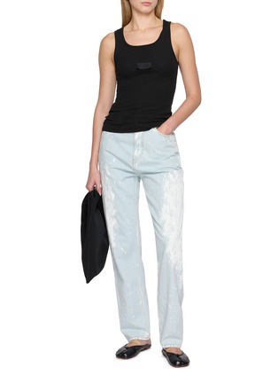 Figure View - Click To Enlarge - MM6 MAISON MARGIELA - Paint Drawstring Light Wash Jeans