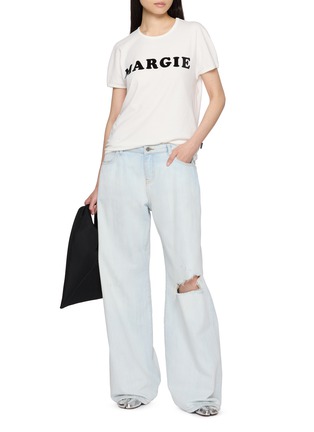 Figure View - Click To Enlarge - MM6 MAISON MARGIELA - Margie Logo Raglan Sleeve Cotton T-Shirt
