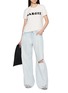 Figure View - Click To Enlarge - MM6 MAISON MARGIELA - Margie Logo Raglan Sleeve Cotton T-Shirt