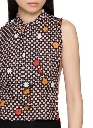  - MM6 MAISON MARGIELA - Sleeveless Floral Print Draped Open Back Top