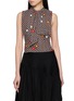 MM6 MAISON MARGIELA Sleeveless Floral Print Draped Open Back Top