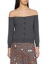 MM6 MAISON MARGIELA Hanging Sheer Overlay Off Shoulder Cardigan