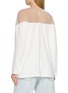 Back View - Click To Enlarge - MM6 MAISON MARGIELA - Long Sleeve Hanging Stockman Logo Sheer Panel Top