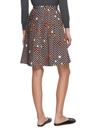 Back View - Click To Enlarge - MM6 MAISON MARGIELA - Floral Printed Pleated Skirt