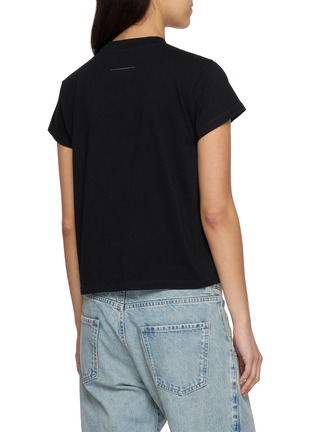 Back View - Click To Enlarge - MM6 MAISON MARGIELA - Stockman Logo Print Cotton T-Shirt