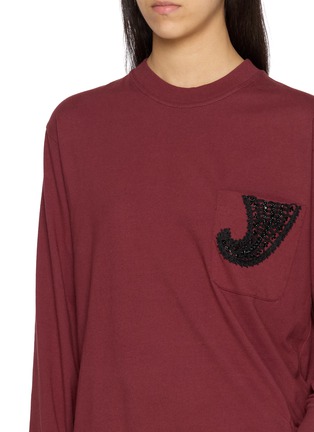  - KARTIK RESEARCH - Chikankari Long Sleeve Paisley Embroidered Cotton Jersey T-Shirt