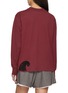 Back View - Click To Enlarge - KARTIK RESEARCH - Chikankari Long Sleeve Paisley Embroidered Cotton Jersey T-Shirt
