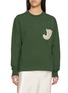 KARTIK RESEARCH Chikankari Long Sleeve Paisley Embroidered Cotton Jersey T-Shirt