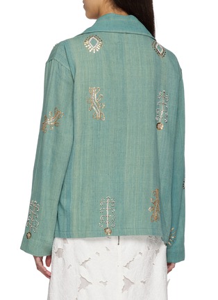 Back View - Click To Enlarge - KARTIK RESEARCH - Safari Zardozi Embroidered Handwoven Cotton Jacket
