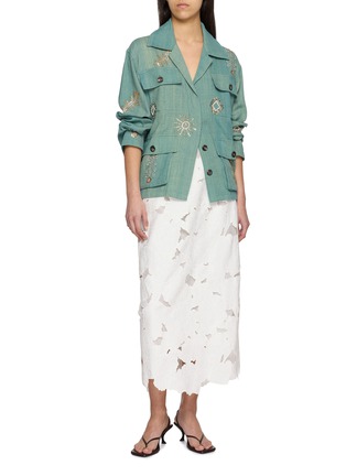 Figure View - Click To Enlarge - KARTIK RESEARCH - Safari Zardozi Embroidered Handwoven Cotton Jacket