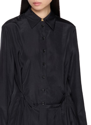  - EENK - Pleated Layered Multi Way Silk Scarf Shirt