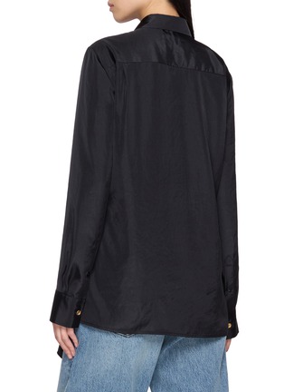 Back View - Click To Enlarge - EENK - Pleated Layered Multi Way Silk Scarf Shirt