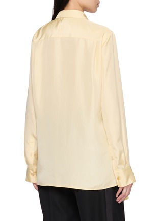 Back View - Click To Enlarge - EENK - Pleated Layered Multi Way Silk Scarf Shirt