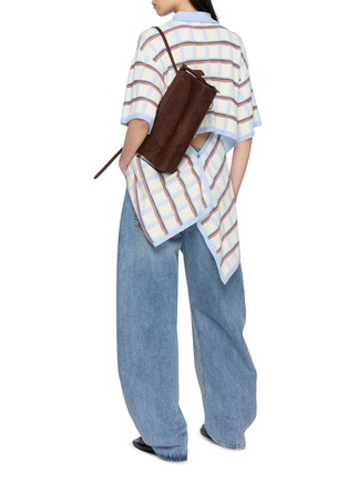 Figure View - Click To Enlarge - EENK - Back Button Striped Cotton Blend Knit Top