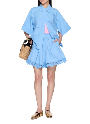 Figure View - Click To Enlarge - EENK - Short Sleeve Origami Panel Shirt