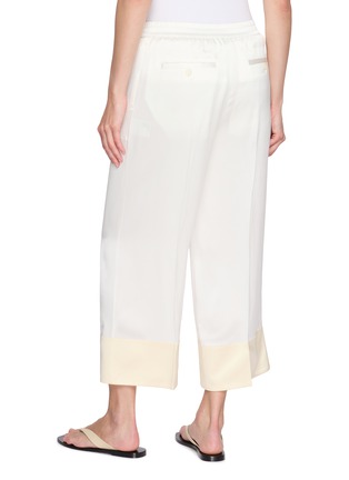 Back View - Click To Enlarge - TOTEME - Two-Tone Drawstring Satin Trousers