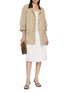 Figure View - Click To Enlarge - TOTEME - Beaded Pleated Cotton Skirt