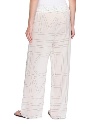 Back View - Click To Enlarge - TOTEME - Monogram Print Wide Leg Trousers