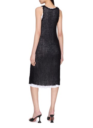 Back View - Click To Enlarge - TOTEME - Open Knit Midi Tank Dress
