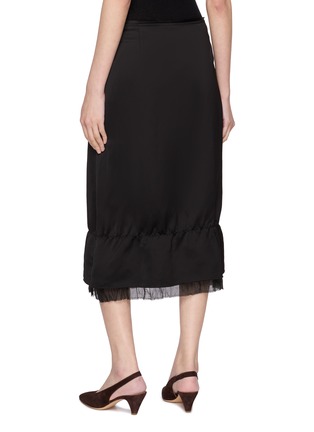 Back View - Click To Enlarge - TOTEME - Layered Satin Midi Skirt
