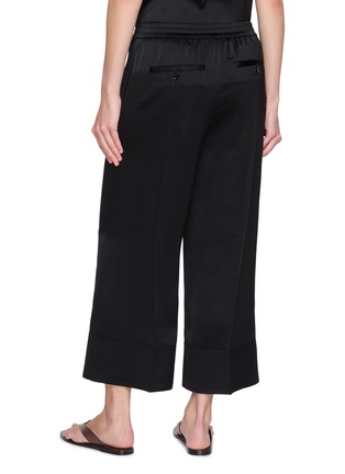 Back View - Click To Enlarge - TOTEME - Satin Drawstring Cropped Trousers