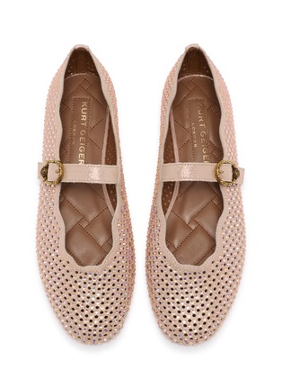 Detail View - Click To Enlarge - KURT GEIGER SHOES - Wavy Mayfair Suede Mary Jane Flats