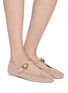 Figure View - Click To Enlarge - KURT GEIGER SHOES - Wavy Mayfair Suede Mary Jane Flats