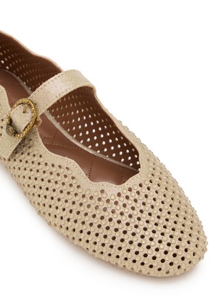 Detail View - Click To Enlarge - KURT GEIGER SHOES - Wavy Mayfair Suede Mary Jane Flats