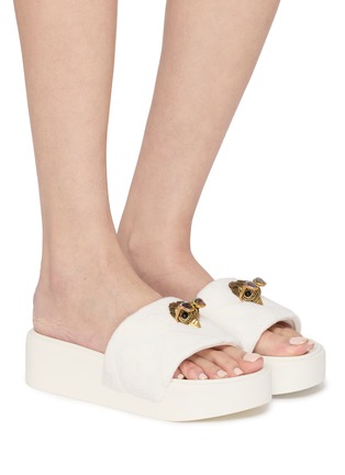Figure View - Click To Enlarge - KURT GEIGER SHOES - Meena Eagle Platformed Slides