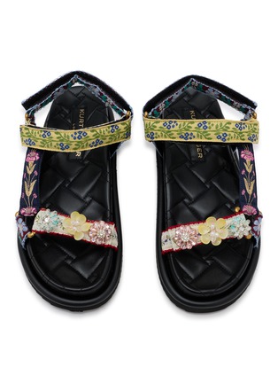 Detail View - Click To Enlarge - KURT GEIGER SHOES - Orson Jacquard Strap Sandals