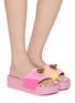 Figure View - Click To Enlarge - KURT GEIGER SHOES - Meena Eagle Platformed Slides