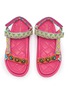 Detail View - Click To Enlarge - KURT GEIGER SHOES - Orson Jacquard Strap Sandals