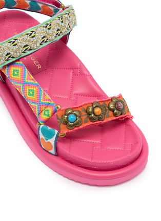 Detail View - Click To Enlarge - KURT GEIGER SHOES - Orson Jacquard Strap Sandals