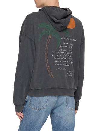 Back View - Click To Enlarge - MAISON LABICHE - Gourgaud Palm Tree Embroidered Zip Up Hoodie