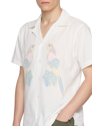  - MAISON LABICHE - Morney Parrots Embroidered Cotton Shirt