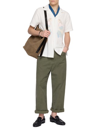 Figure View - Click To Enlarge - MAISON LABICHE - Morney Parrots Embroidered Cotton Shirt