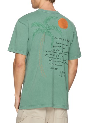 Back View - Click To Enlarge - MAISON LABICHE - Palm Tree Patureau Cotton T-Shirt