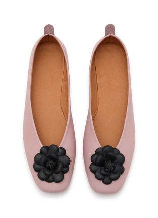 Detail View - Click To Enlarge - EQUIL - Floral Appliqué Leather Glove Flats