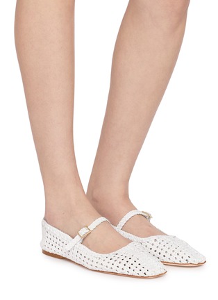 Figure View - Click To Enlarge - EQUIL - Ambra Intrecciato Woven Leather Mary Jane Flats