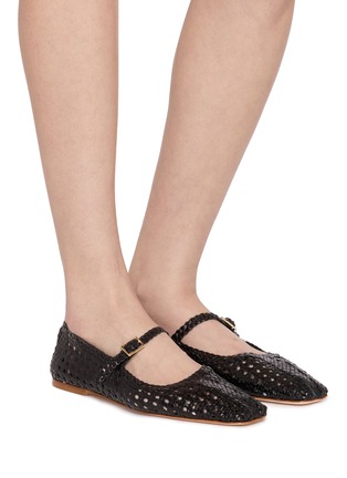 Figure View - Click To Enlarge - EQUIL - Ambra Intrecciato Woven Leather Mary Jane Flats
