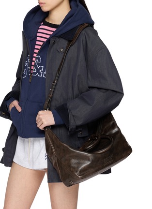 Front View - Click To Enlarge - MARGESHERWOOD - Dumpling Cracked Leather Tote Bag